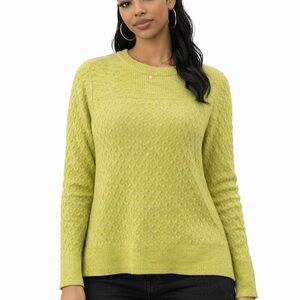 LOFT Women's Lime Green Textured Sweater